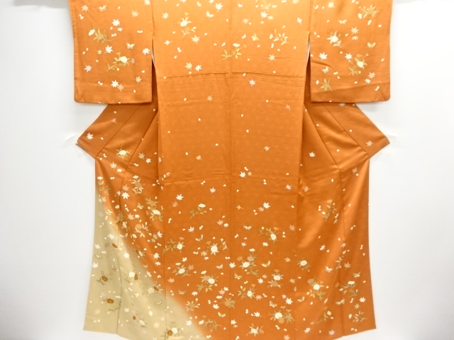 JAPANESE KIMONO / HOMONGI / EMBROIDERY / SAKURA & MAPLE 